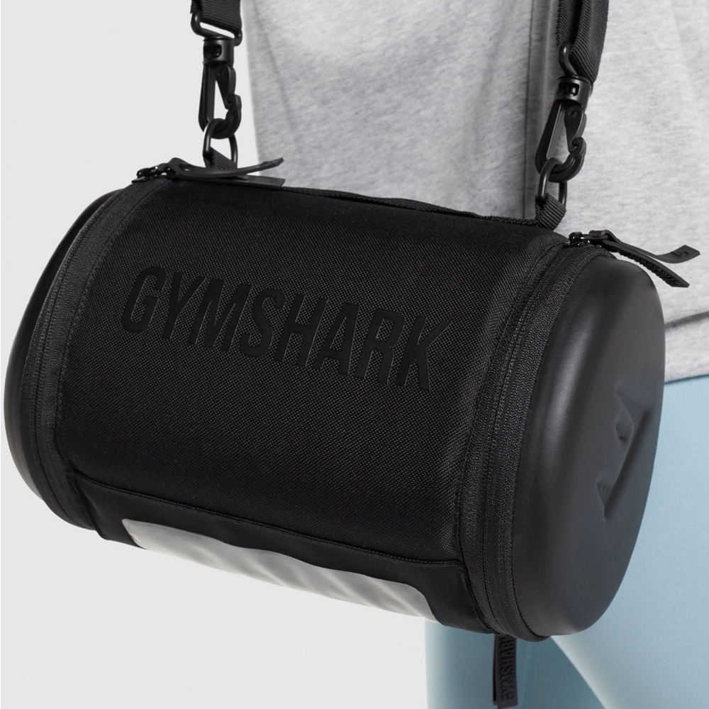 Gymshark Black Mini Bag with Cylindrical Design